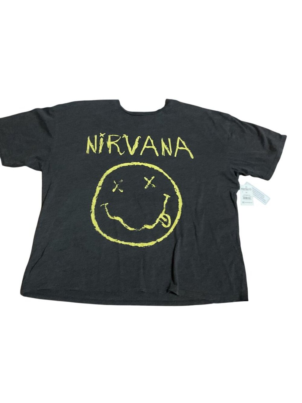 NWT Nirvana '93 Tour Shirt Sz XL Smiley Face Reproduction Distressed Look Mens